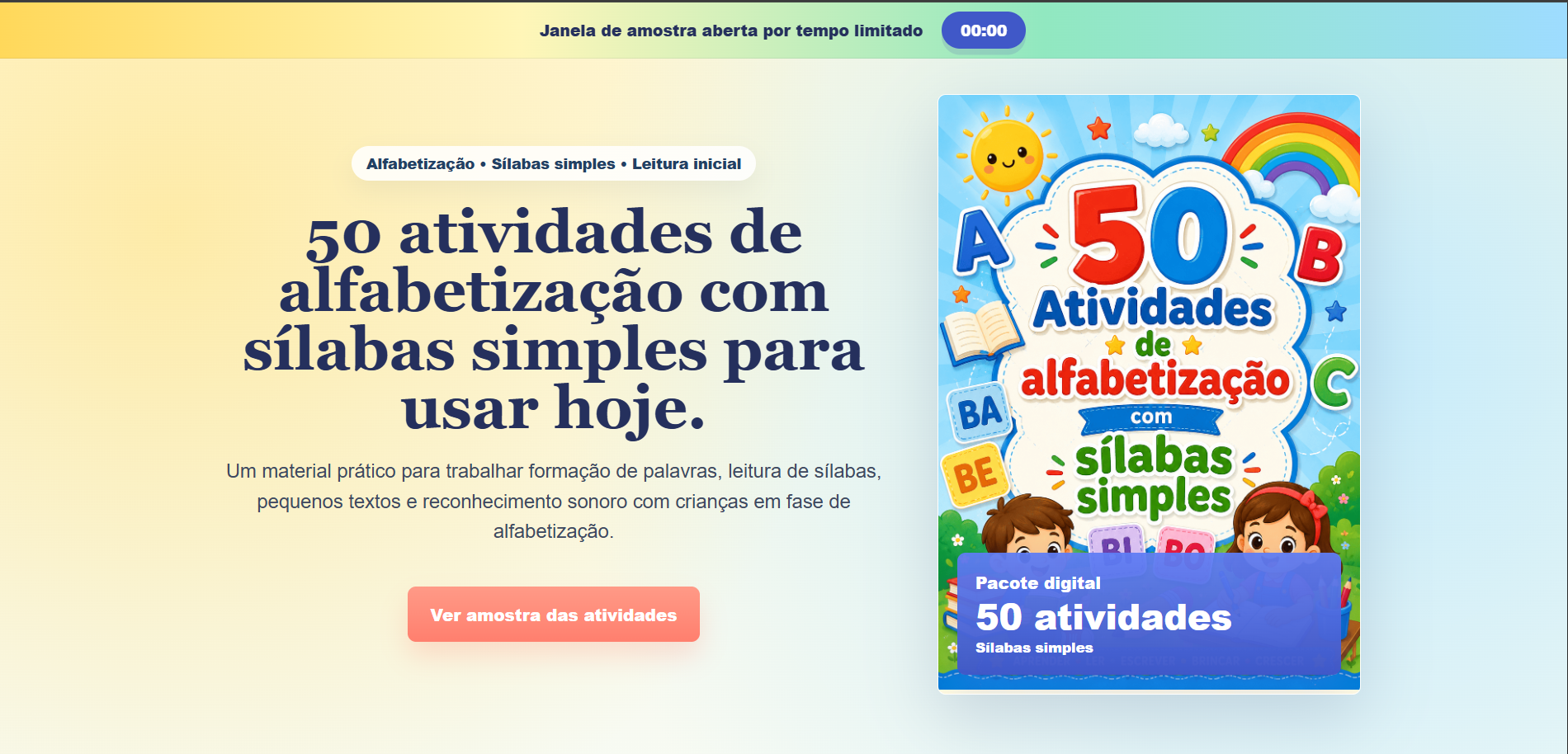 50 atividades de alfabetização com sílabas simples